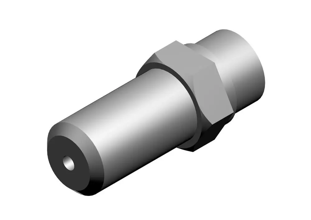 Bosch Düse mit zylindrischer Form und einer seitlichen Gewindeverbindung, geeignet für verschiedene Anwendungen im Bereich der Maschinen- oder Fahrzeugtechnik.